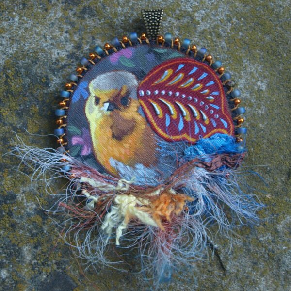 "Le nid de soie " pendentif